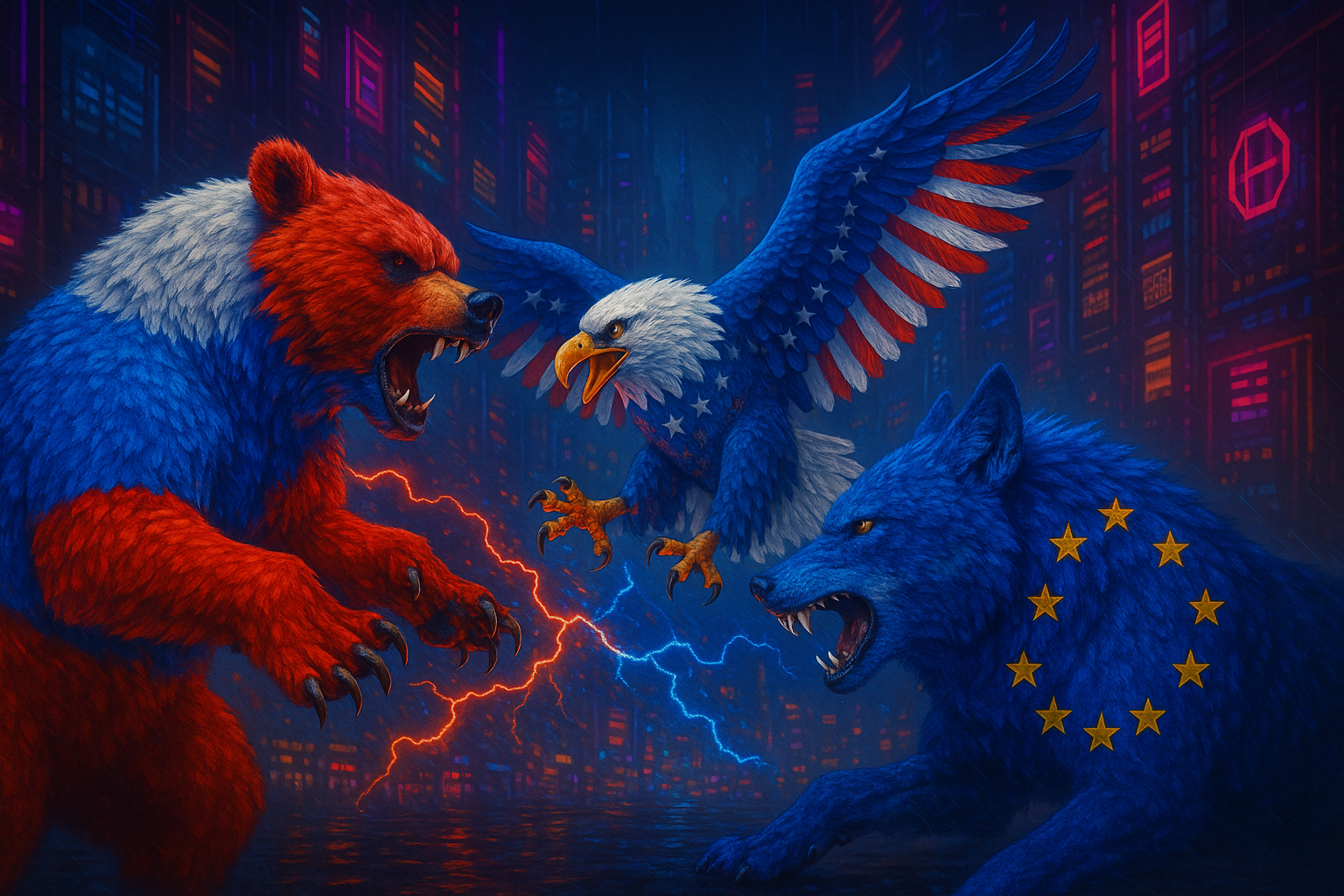 Orso russo, aquila USA, lupo europeo