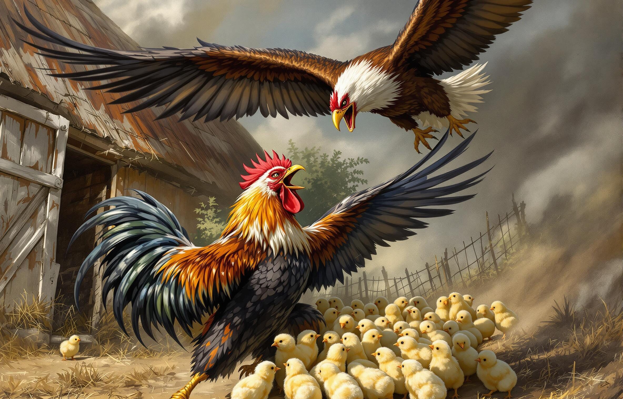 Mistral Apple rooster eagle